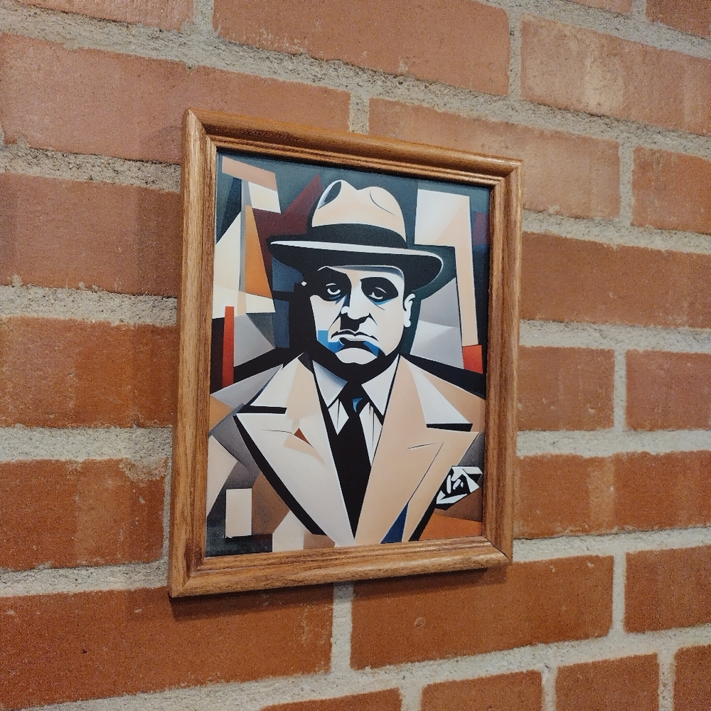 Al Capone Abstract Picasso Style Cubism Framed Art Print By Neon Nicho